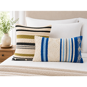 Funda de Cojín Decorativa Tejida 100% Algodón |   Funda de cojín texturizada con flecos |   Funda de cojín para sofá estilo boho farmhouse - Product Image 4