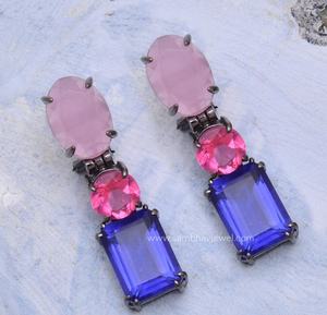 Pendientes de Plata de Ley 925, Hechos a Mano, Clásicos, Chapados en Oro de 18k, con Múltiples Piedras Preciosas, para Mujer, Regalo de Boda o Fiesta - Product Image 2