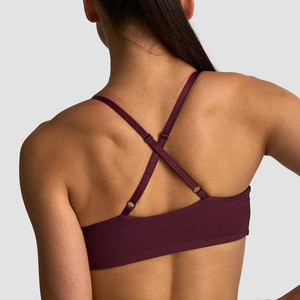 Sujetador deportivo transpirable para mujer, con tiras cruzadas en la espalda, diseño sólido, cuello en V profundo, para correr al aire libre, hacer ejercicio, yoga, para mujeres adultas - Product Image 3