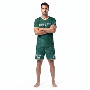 Men's Soccer Jersey Kit Short Sleeve V-Neck <b>Shirt</b> And Short Set Football Uniform 100% <b>Polyester</b> Athletic Wear - Product Image 1