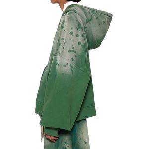 Chándal de lavado ácido para hombre de gran tamaño desgastado Sun Faded Heavyweight mejor calidad Zip Up Drop Shoulder Chándal para hombres 2026 - Product Image 4