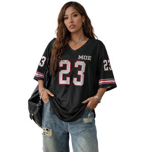 Jersey de Fútbol Americano Personalizado para Mujer, Estilo Y2K, con Pedrería, Malla, Talla Grande, Venta al Por Mayor, Ropa Deportiva Urbana, Proveedor OEM - Product Image 1