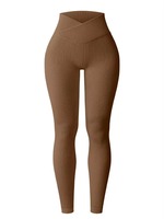 Leggings de yoga côtelés taille haute, longueur intégrale, couleur unie, extensibles dans quatre directions, respirants, pantalons de fitness pour femmes, vêtements de sport sans couture