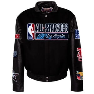 Veste universitaire en laine et cuir brodée de style Jeff Hamilton All-Star 2026 Los Angeles, décontractée et de qualité supérieure |   Commemoratif B2B - Product Image 1