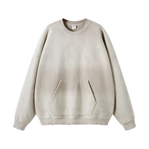 Sudadera Oversize de Cuello Redondo Estilo Pocket, Teñido Anudado, de Algodón Tejido, Casual, Unisex, para Otoño - Product Image 2