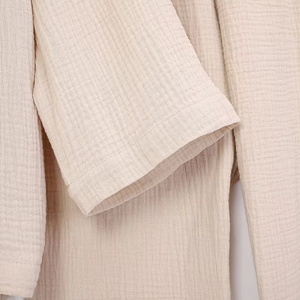 Pyjama femme à manches longues, ensemble deux pièces en mousseline douce pour le printemps - Product Image 3