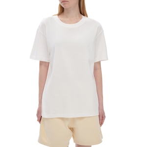 Wholesale <b>Plain</b> <b>White</b> T Shirt Women Heavyweight Cotton Oversized Drop Shoulder Custom Logo Blank <b>Tees</b> Bulk - Product Image 5