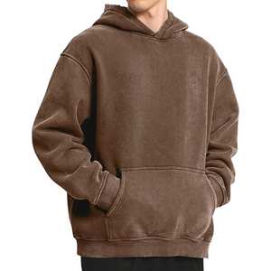 Sweat-shirt à capuche unisexe surdimensionné en coton épais 100 % délavé à l'acide, style vintage, personnalisable avec marque privée, collection Printemps - Product Image 6