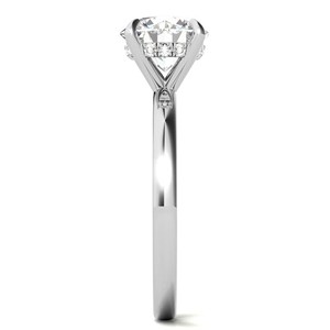 Anillo de Compromiso Clásico con Garras y Halo Oculto de Moissanita de Corte Redondo de 1.3CT, Oro Blanco de 14K, Anillo de Promesa Minimalista - Product Image 6