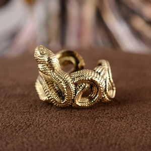 Unique Design Gothic 18k Gold Plated Snake Wrap <b>Ring</b> Adjustable Serpent <b>Statement</b> <b>Ring</b> Antique Brass <b>Ring</b> For Wholesale/OEM/ODM - Product Image 4