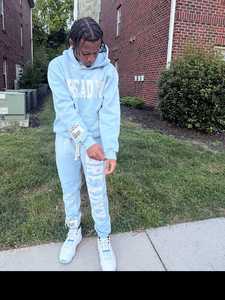 Conjunto de pantalones de chándal y Sudadera con capucha en blanco de alta calidad de forro polar de algodón personalizado conjunto completo de Sudadera con capucha unisex chándal para correr para hombre - Product Image 3