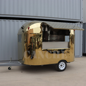 Remolque de comida de acero inoxidable móvil de alta calidad Remolque de carrito de comida para perros calientes a la venta - Product Image 4