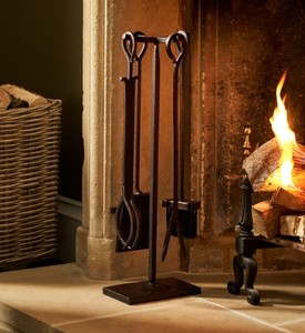 Handmade Cast Iron Fireplace <b>Tool</b> <b>Set</b> With Stand Tongs Shovel Brush For Wood Burning Fireplace From India - Product Image 2