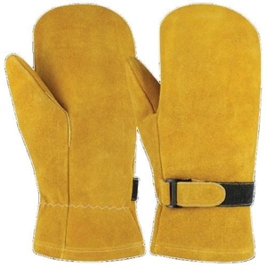 Mitaines de boulangerie en cuir de vachette pleine fleur, respirantes, de qualité supérieure, avec manchette de sécurité réfléchissante, résistantes à la chaleur, pour usage industriel - Product Image 1