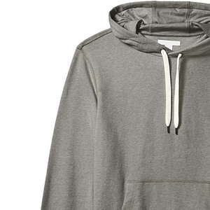 Sweat-shirt à capuche gris pour homme, coupe classique, couleur unie, coton French Terry, pull décontracté avec poche avant, vêtement d'automne - Product Image 4