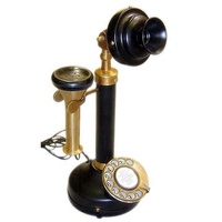 Téléphone antique de haute qualité ancien Type modèle artisanat indien article bois métal article pour application d'hôtel nouveau Design 2025