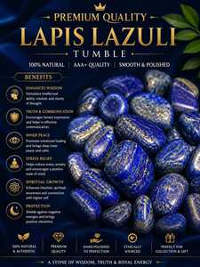 Pierre de Lapis Lazuli Naturelle de Qualité Supérieure, Polie, Cristal Bleu pour la Sagesse, la Communication et la Concentration du Chakra du Troisième Œil - Product Image 4