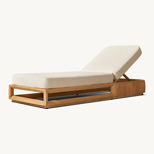 Table d'appoint, Chaise longue d'extérieur Villa, Ensemble de mobilier de jardin en teck, Chaises longues de piscine extérieure pour hôtel, Chaises longues de plage - Product Image 3