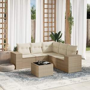 Conjunto de Sofás de Jardín Color Beige - Product Image 1