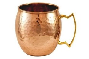 Handmade Hammered Copper <b>Mugs</b> <b>Set</b> Of 4 Vintage Style Party Drinkware Metal <b>Mug</b> With Handle Solid Color - Product Image 3