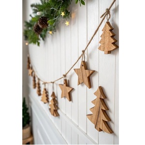 <b>Wooden</b> Tree Shaped Hanging Ornament <b>Laser</b> <b>Cut</b> Handmade Christmas Decoration - Product Image 6