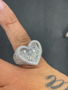 Heart for Round Brilliant Cut Moissanite Prong Setting IGI Certified Hip Hop Style Customized Rose/Yellow Tone Gift <b>Ring</b> - Product Image 3