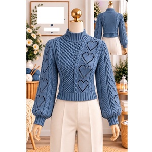 Pulls 100% acrylique ou coton, calibre 12, pour femmes, très tendance, style décontracté, pour la saison hivernale, fournisseur du Bangladesh. - Product Image 1