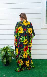 Beautiful Elegant Handmade Indian Viscose <b>Kaftan</b> Women Three Quarter Sleeve Long Maxi Tie Dye Straight V-neck <b>Summer</b> Plus Size - Product Image 4