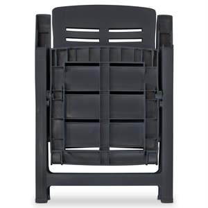 Juego de 4 Sillas Reclinables de Plástico Antracita, Muebles Plegables Estándar para Patio - Product Image 6