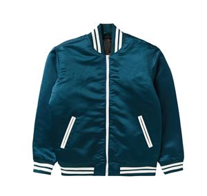 Vestes bomber pour hommes en polyester satiné, épaisseur standard, respirantes, personnalisées en gros, fermeture éclair, vêtements de sport - Product Image 1