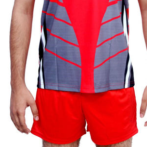 Débardeur sans manches pour homme, imprimé géométrique rouge, en polyester anti-humidité, vêtement de tennis, coupe athlétique, toutes saisons - Product Image 6