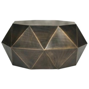 Modern Drum Style Hammered Design Metal Coffee <b>Table</b> for Home Living Room Villa <b>Decoration</b> Use - Product Image 2