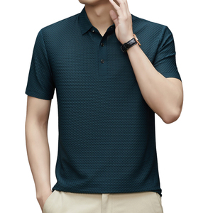 Polo de Manga Corta para Hombre, Color Azul Oscuro, Tejido de Punto, Diseño con Botones, Corte Regular Informal, Artículo de Moda 2026 - Product Image 3