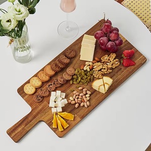 Planche à découper en bois, bloc à découper rectangulaire, planche de préparation alimentaire avec poignée, antidérapante, écologique, passe au lave-vaisselle, pour la cuisine - Product Image 3