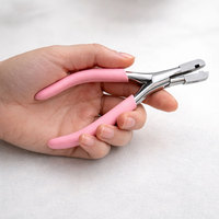 Pince à capsules pour extensions de cheveux en acier inoxydable professionnelle, outil de sertissage à la kératine avec étui, usage en salon, prix d'usine OEM