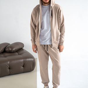 Ensemble de survêtement sportif pour homme, taille plus, hiver, entièrement personnalisable, jogging imprimé, col à capuche, motif uni, respirant - Product Image 2