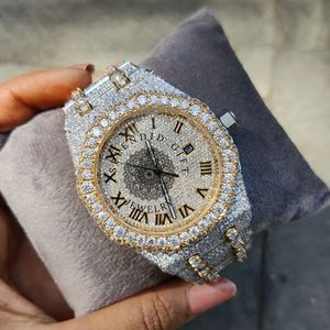 Splendid <b>Gift</b> Jewelry Luxury Diamond Watch 28mm Silver Moissanite Analog ETA Quartz Movement Sapphire Crystal Hidden Clasp - Product Image 2