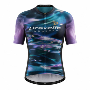 Maillot de cyclisme personnalisé avec logo d'usine pour hommes, respirant, en polyester et élasthanne, coupe aérodynamique, vêtements de vélo par sublimation - Product Image 2