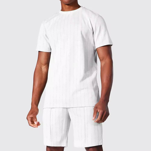 Collection Été 2026 – Ensemble Homme Décontracté : Short et T-shirt Manches Courtes Respirant Imprimé Uni, Grandes Tailles, Vente en Gros, 100% Coton - Product Image 4