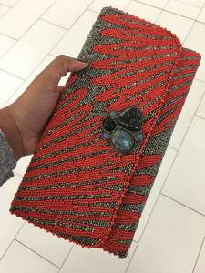 Wholesale Embroidered Velvet Clutch Bag With Chain Strap Ethnic Floral Pattern Women Evening Handbag Party Wedding Purse - Product Image 5