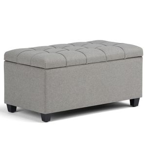Banc ottoman de rangement Sienna gris colombe Tabouret élégant et produit ottoman - Product Image 1