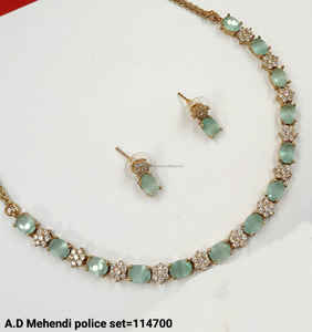 Ensemble de bijoux de mariée en diamant américain classique Collier et boucles d'oreilles en deux pièces pour mariage Style classique à la mode - Product Image 4