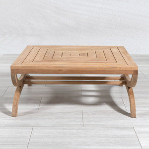 Mesa de Centro Moderna Minimalista Ecológica y Duradera Hecha a Mano en Madera de Teca para Terraza de Hotel o Villa Contemporánea - Product Image 1