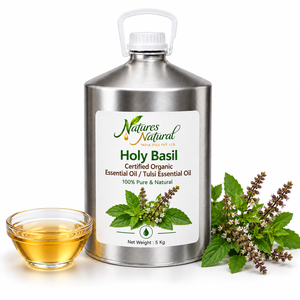 Huile Essentielle de Tulsi (Basilic Sacré) Biologique Certifiée Ocimum Sanctum 100% Pure Distillée à la Vapeur pour Aromathérapie, Cosmétiques, Parfumerie, Vente en Gros - Product Image 2