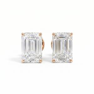 ต่างหูเพชรแล็บโกรว์ทรงหยดน้ำมรกต - ทอง 9k 14k 18k น้ำหนัก 0.40 กะรัต ความใส VVS-VS ดีไซน์แบบตะขอ 4 ขา - Product Image 3