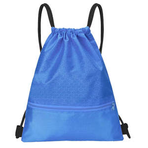 Mochila con Cordón de Poliéster de la Mejor Calidad, Color Negro, Bolsa de Tela Deportiva para Viajes con Diseño de Logotipo Personalizado - Product Image 6