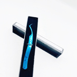 แหนบต่อขนตาพลาสติกพลาสม่าสีฟ้าเคลือบอย่างยั่งยืนฉลากส่วนตัวสั่งทำโลโก้ได้ตามต้องการ - Product Image 4