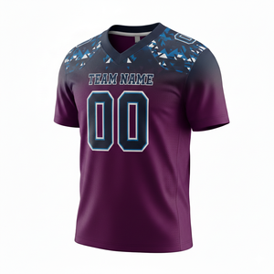 Maillot de football personnalisé pour adultes, manches courtes, respirant, option grande taille, devant 100% polyester, col en V - Product Image 2