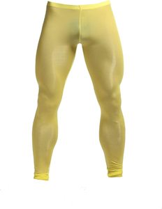 Mens Solid <b>Thermal</b> Compression Pants Mid Seamless Stretch Fitness <b>Leggings</b> Quick Dry Running Training Breathable Active Gym - Product Image 2