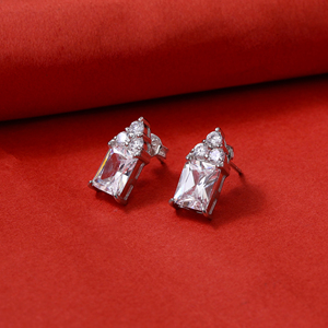 Luxury 925 <b>Silver</b> <b>Silver</b> <b>Stud</b> Earrings with Cubic Zirconia CZ For Women Gift Jewelry Earrings Diamond Pearl Perfect Wedding Gift - Product Image 3